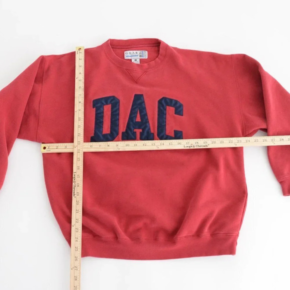 Vintage  Gear For Sports Big Cotton Red DAC University Crewneck Sweater L - Picture 4 of 12